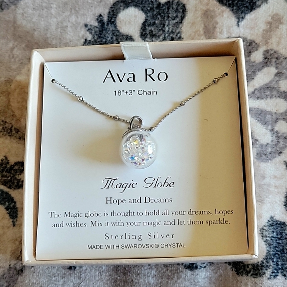 Sterling Silver with Swarovski Crystal! Magic Globe